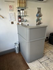 Reception Desk for Retail, Salon, and Shop With Lockable Cupboard. Painted Wood