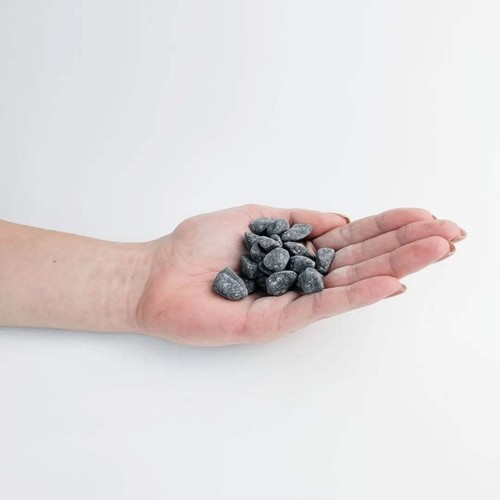 Black basalt pebbles garden - basalt, |