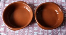 2 Terracotta Dishes Glazed, suitable for Tapas, baking cheeses, starters, 15-18