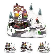 Christmas Scene with Moving Train | Light Up LED Christmas Village Ornament
