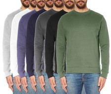 Mens Plain Sweatshirt Jersey Jumper Sweater Pullover Work Casual Top M-2XL