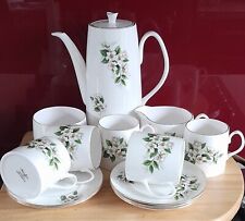 Vintage Mayfair Bone China Coffee Set, 5 cups & saucers, 13 pieces