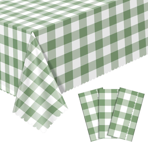 Pack sage green - 3, gingham