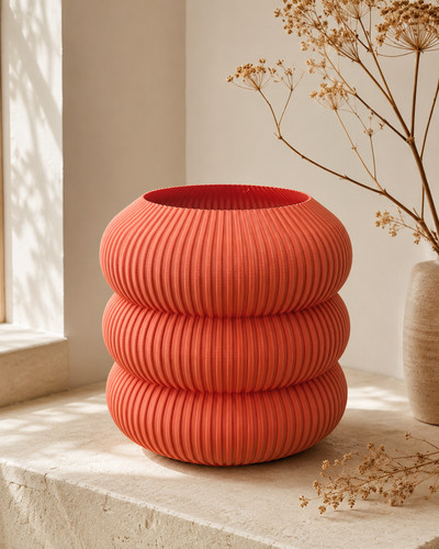 Ribbed fluted flower vase - flower,