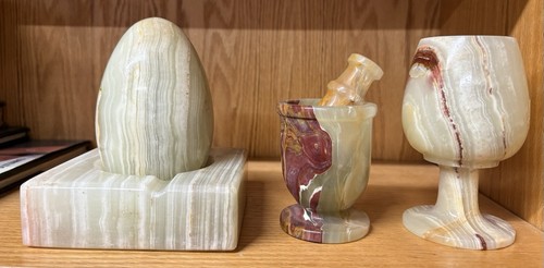 Onyx carved marble goblet - carved,