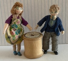 Vintage Collectable Miniature Grecon Dolls House Dolls - 1950's Couple