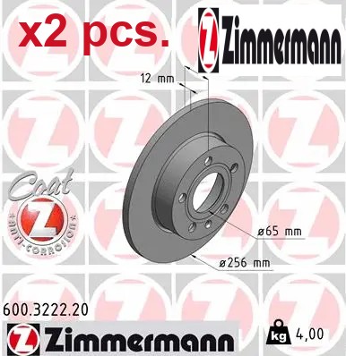 Pcs rear brake disc - x2,