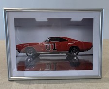 Dukes Of Hazzard General Lee Dodge Charger Poster Print A4 30 X 22cm Framed VGC