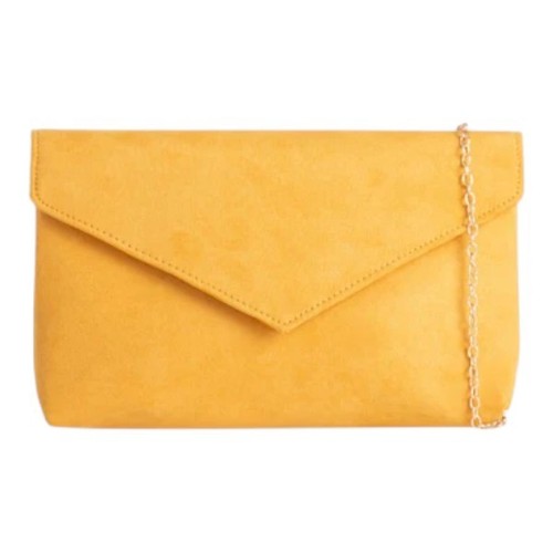Ladies faux suede clutch bag - suede,