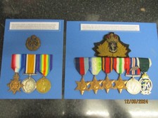FAMILY /FATHER & SON GROUPINGS OF MEDALS WW1 & WW2 MID -RD