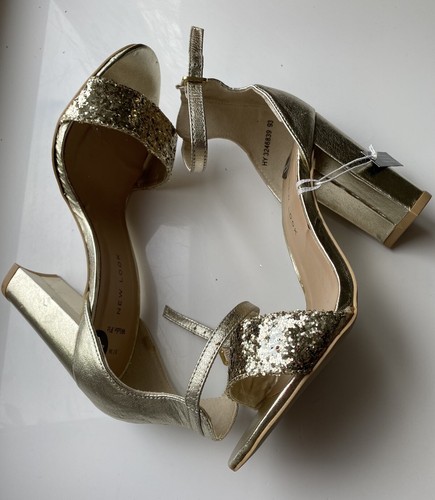 Ladies new look gold glitter - gold,