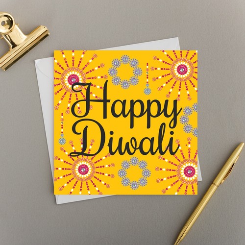 Diwali greeting card bright - greeting, |