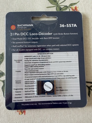 Bachmann 557a pin dcc - bachmann, 21