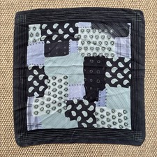 Vintage Grey Duck Egg Blue Silk Scarf Neckerchief