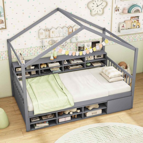 Single size house bed - house, box