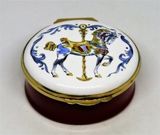 CRUMMLES ENGLISH ENAMEL BOX- MERRY-GO-ROUND HORSE - SMITHSONIAN INSTITUTION - LE