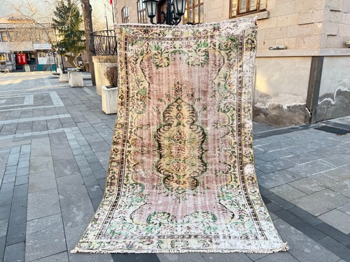 Vintage turkish oushak rug - turkish,