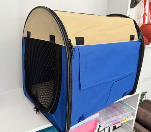 Blue travel dog bed - blue,