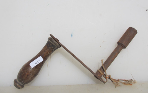Antique wood handle winder - wood,