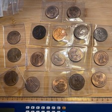 George VI & Elizabeth II Pennies Some High Grade (ref #41)