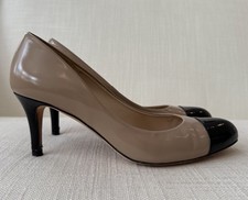 L K Bennett Two Tone Beige & Black Heels Size 38 Gently Worn