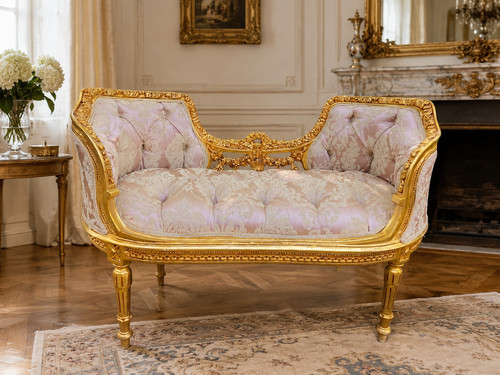 Settee french louis xvi pink - settee,