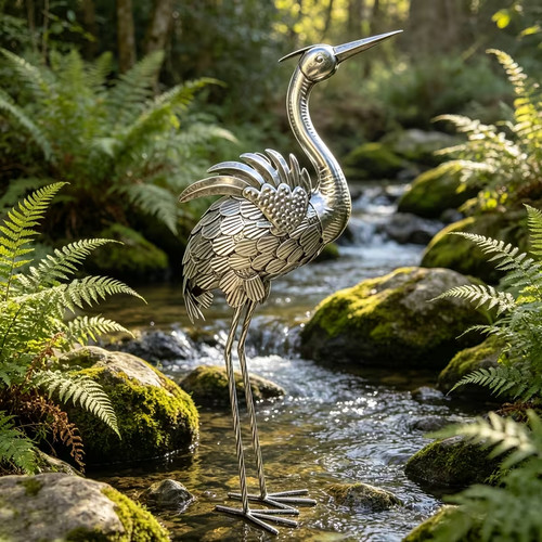 5cm 35cm heron statue - x,