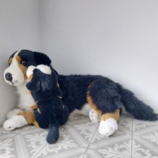 Vintage E&J Classic Dog & Puppy Plush Toy Bernese Mountain Realistic Lifelike