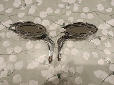 Arlen Ness Motorcycle Motorbike Flamed Chrome Mirror's 