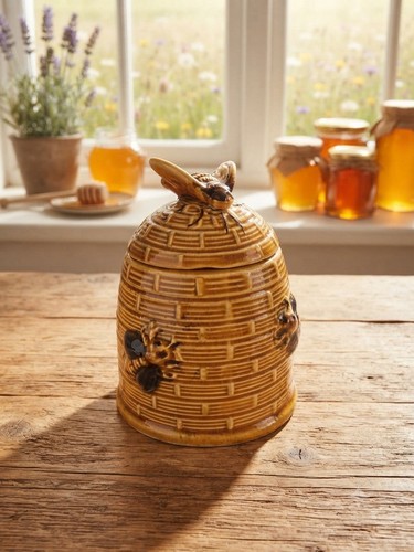 Vintage beehive honey pot - beehive, 1950