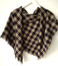 VIYELLA * NAVY & TAUPE WOOL &