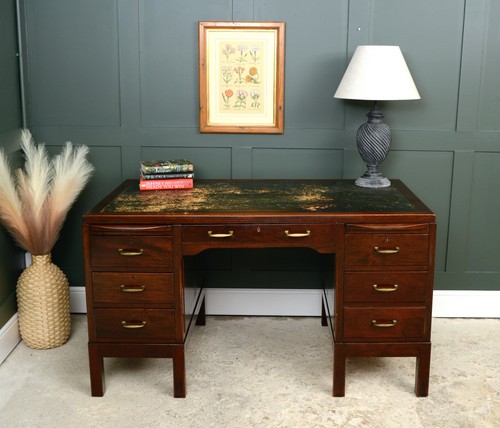Art deco mahogany desk - art,