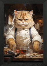 Big fat chef cook cat - chef,