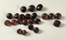 22 Leather And Leather Style Buttons In Brown. Some Sets Some All Leather 