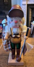 10" Handmade German Wooden Golf Nutcracker Figure - Holzkunst Christian Ulbricht