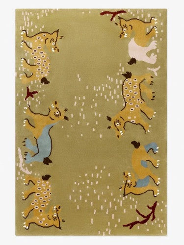 Yellow hand tufted - hand, area