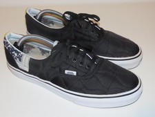 VANS Era 1966 Off the Wall logo black mixed quilting lace up shoes UK 9.5