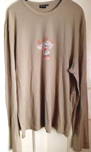 Shirt top beige long sleeve - top,