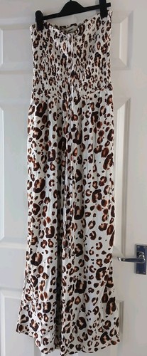 White leoprint print - leoprint, jumpsuit