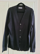 NEW PRIMARK MENS LADIES BLACK COTON KNIT 5 BUTTON CARDIGAN X LARGE 43"-45" CHEST