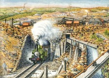industrial tank  engine Ada at Wheal Josiah Mine Stunning Hardback Railway Print