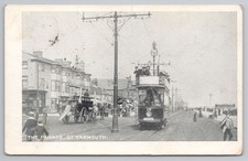 Gt Yarmouth The Parade, Tram & Steam Traction Engine, 1905 Postcard