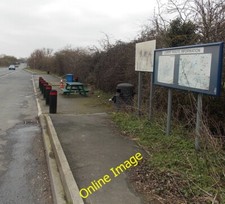 Photo 6x4 Lorry route information in a small parking area alongside the A c2013