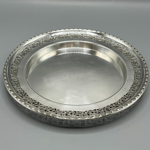 Antique silver plated - plated, round