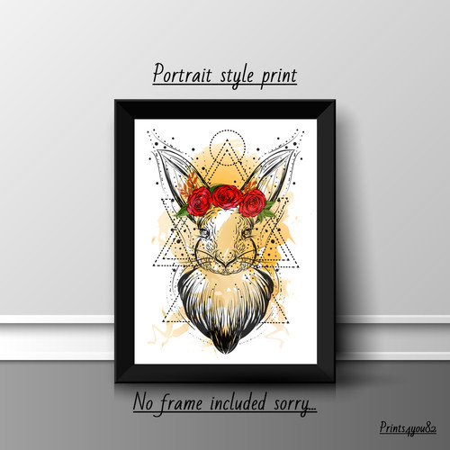 Rabbit trendy print - trendy, a4