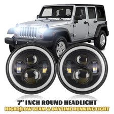Pair 7" Round LED Headlights