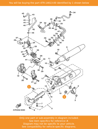 Yamaha gasket exhaust pipe - exhaust,