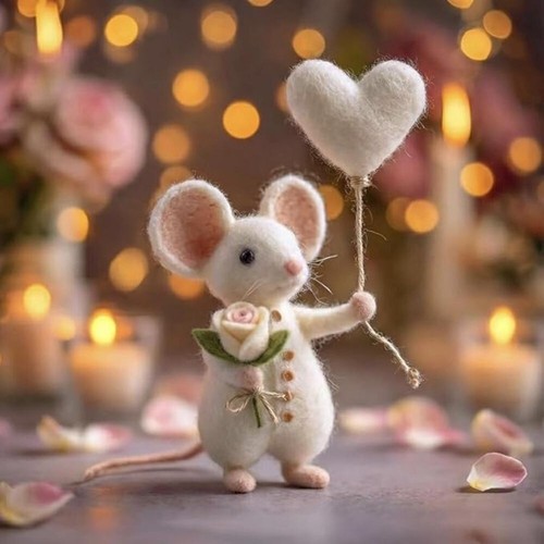 Wool felt mouse - mouse, ornament