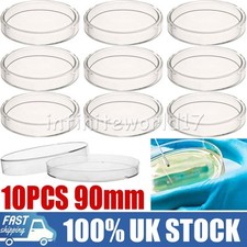 10 Pack 90mm High Borosilicate Glass Petri Dishes with Lids Petri Plates UK