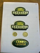 SET  OF 3  GENUINE OLD ORIGINAL LAND ROVER SPECIAL VEHICLE BADGES PLASTIC RARE